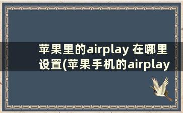 苹果里的airplay 在哪里设置(苹果手机的airplay功能在哪)